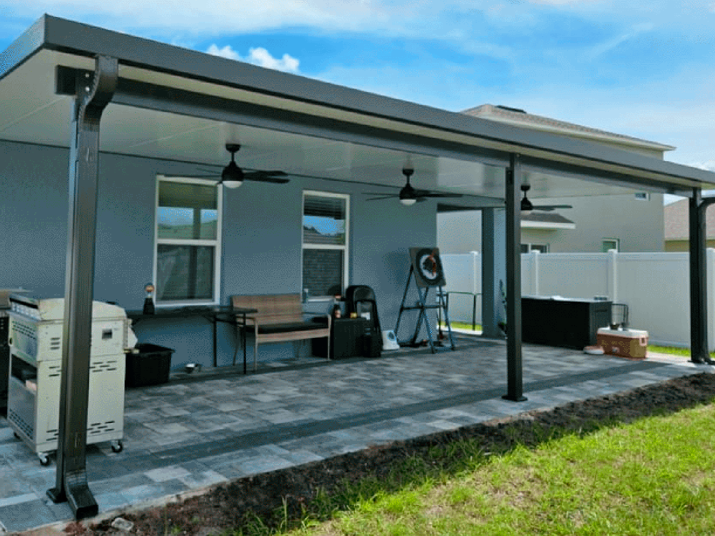 Modern covered patio outdoor living Orlando FL