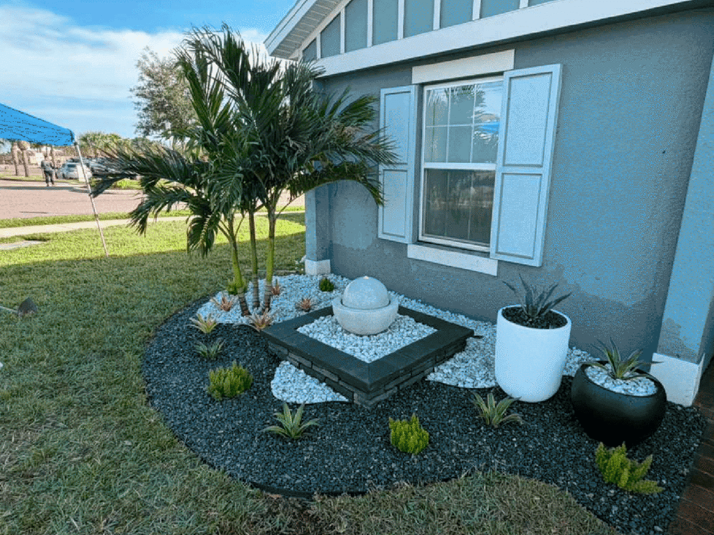 Small garden landscape design front yard Orlando FL