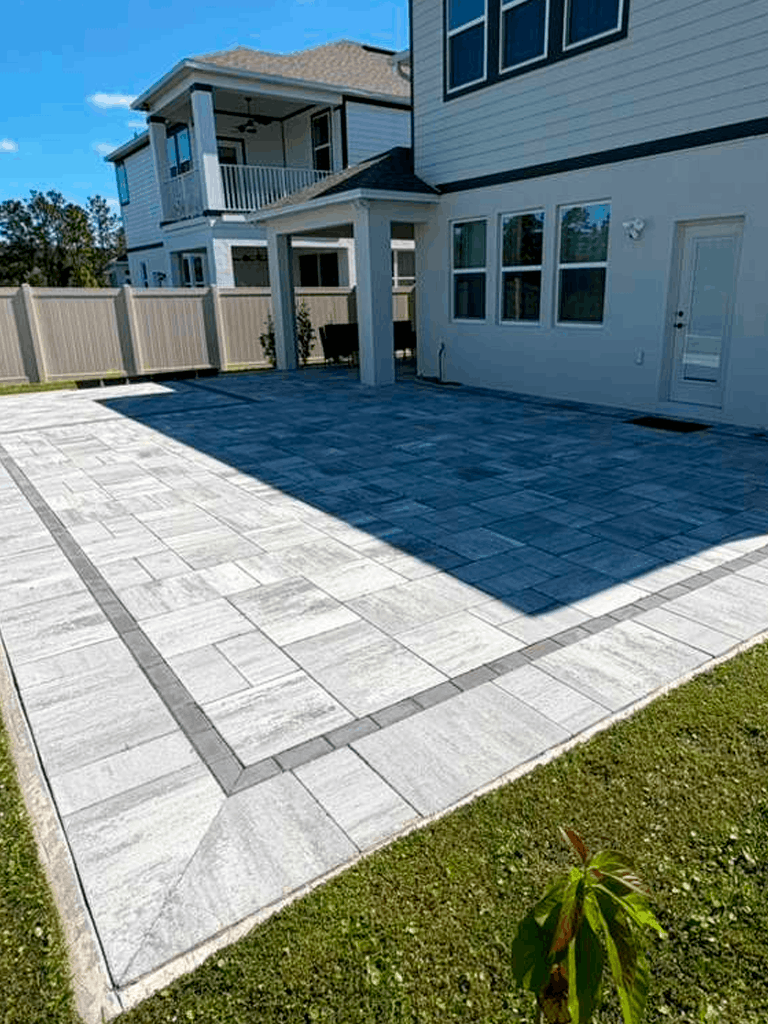 Large backyard pavers patio installation Orlando FL