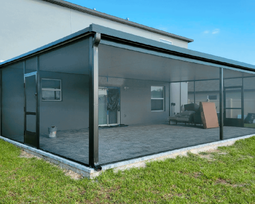 Backyard screen enclosure house Orlando Florida