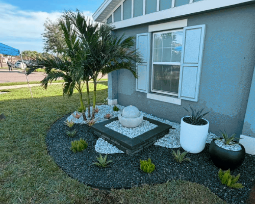 Small garden landscape design front yard Orlando FL